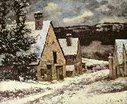 Dorfausgang im Winter, Gustave Courbet
